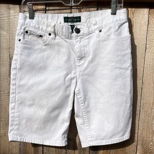 Lauren Ralph Lauren Women's Slim- Fit White Denim Bermuda Shorts Sz 4